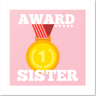 Award Trophy Best sister i love my sister gift Posters and Art